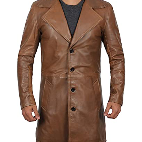 Leather duster jacket Mens