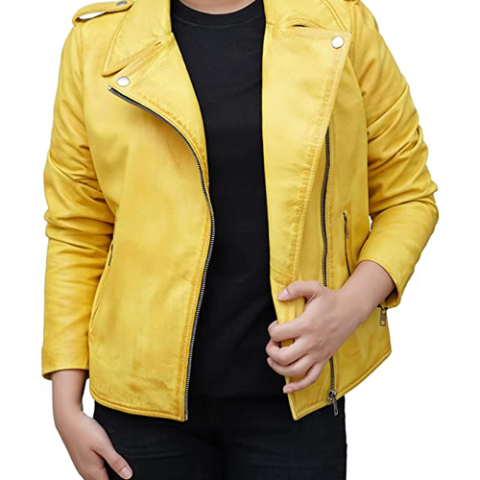 Golden bear leather jacket