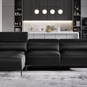 Black Leather Sectionals