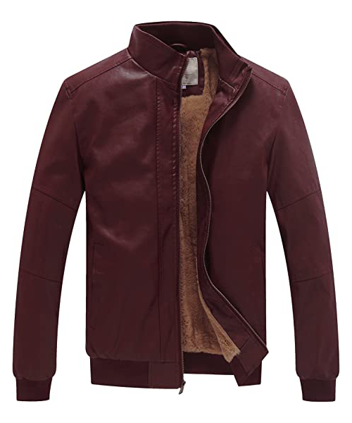 burgundy leather jacket mens