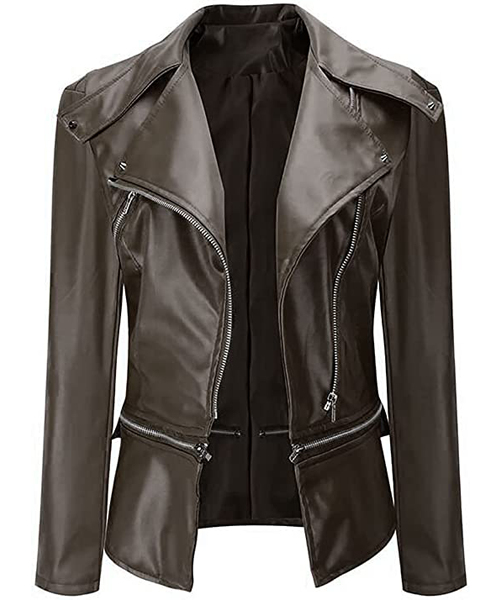crop top leather jacket
