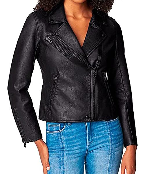 fitted leather jacket womens