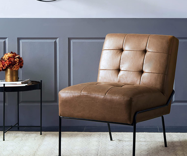 Leather And Metal Chair