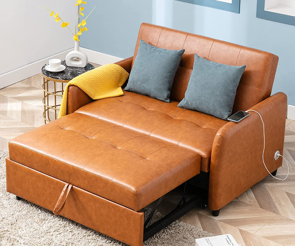 Leather Pull Out Sofa Bed