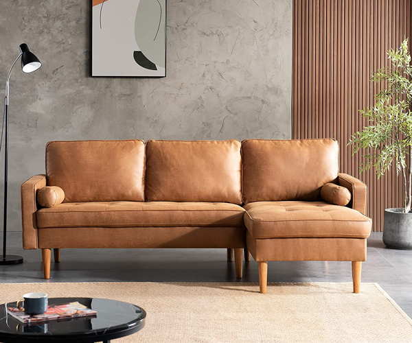Light Brown Leather Sectional