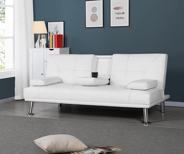 White Leather Couch Living Room